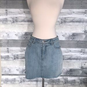C’est Toi Denim jean Skirt studded cutoff size 0